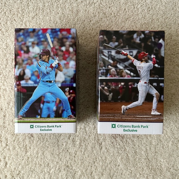Lot of 2 Philadelphia Phillies Bobbleheads 2024 Bryson Stott & Trea Turner NIB - Picture 3 of 6